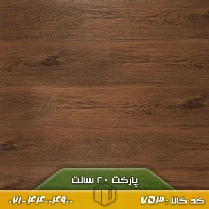 تصویر پارکت لمینت ۲۰ سانت کد ۷۵۳ با طرح چوب ملایم، اجرا شده روی کف یک نشیمن مدرن با مبلمان ساده و روشن