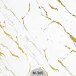 ماربل شیت طرح مرمر سفید با رگه&zwnj;های طلایی کد M-360
