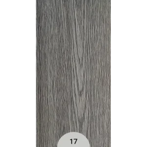 کفپوش مسکونی کم‌تردد کد 17 طرح چوب طوسی روشن تایل 15×90 ضخامت 2 میلی‌متر